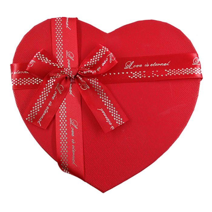 Boîte cadeau en forme de cœur élégante et romantique pour chocolats ou fleurs.
