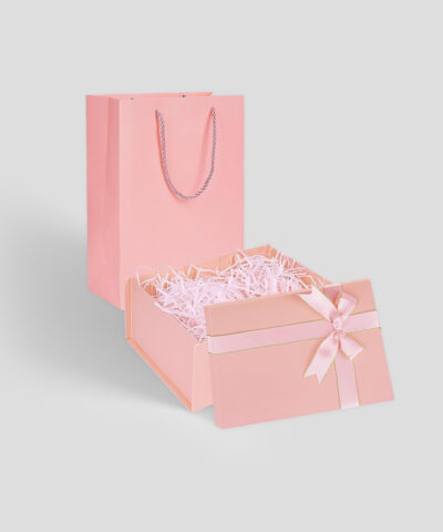 boîte cadeau rose Grande boîte cadeau avec couvercle et ruban pour femmes