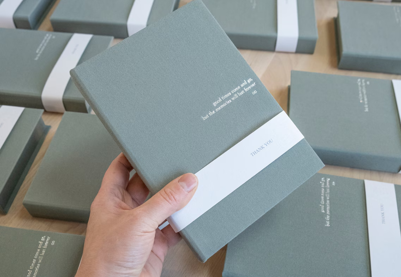 Boîte cadeau photo et USB en lin, élégante et polyvalente