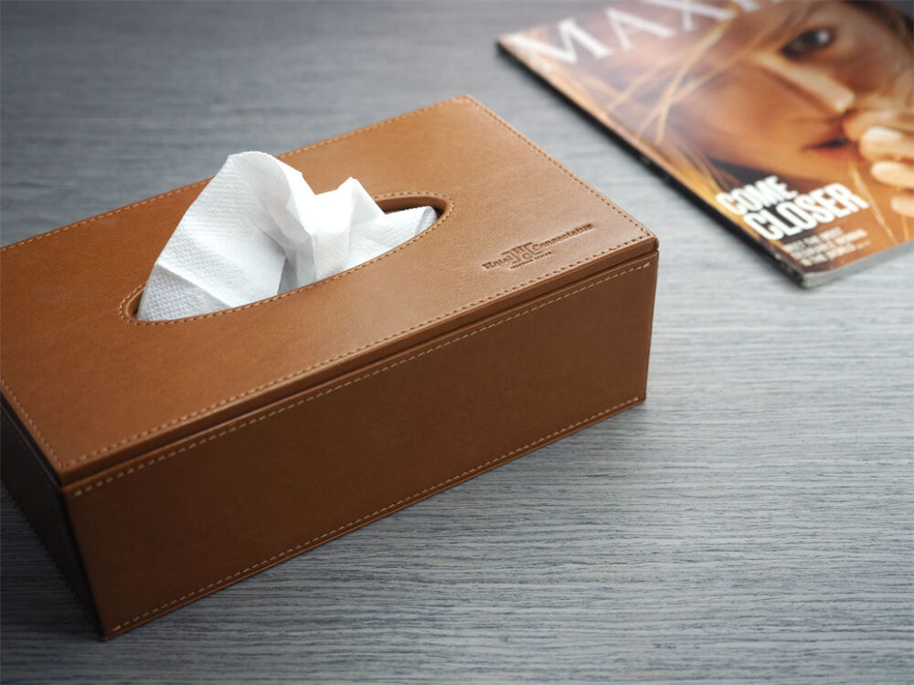 Boîte à mouchoirs pour traiteur élégante et personnalisée, idéale pour événements et mariages