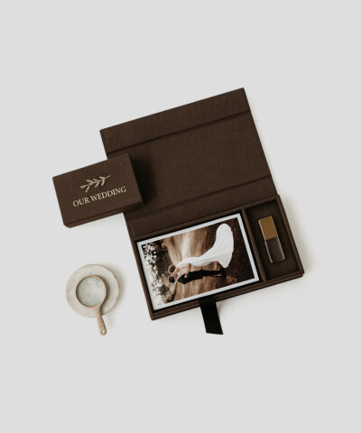 Coffret album photo, Boite à photos, Boîte rangement photo et clé USB élégante