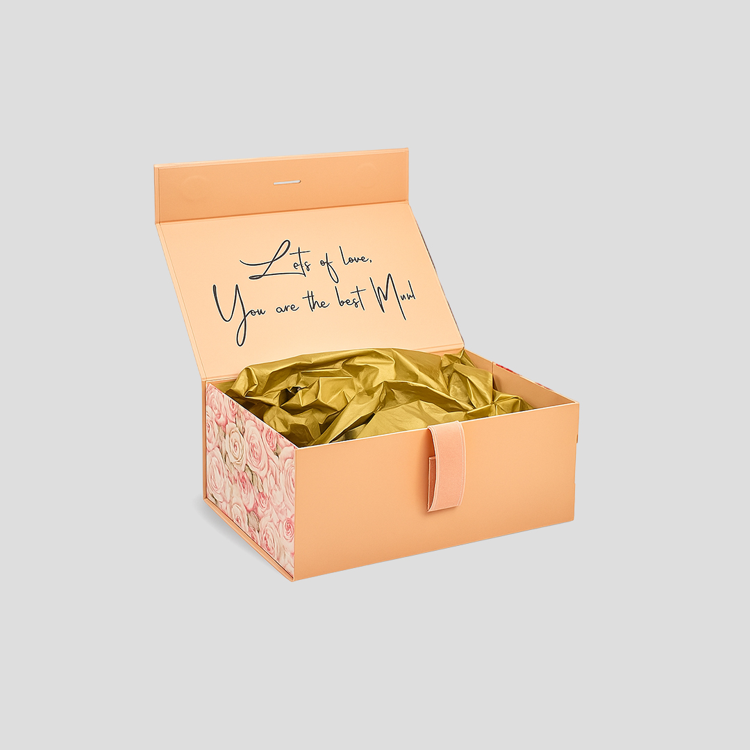 Coffret Cadeau Personnalisable Coffret cadeau femme élégant en rouge, idéal pour les fêtes des mères, mariages et occasions spéciales, avec un design luxe et personnalisé. 