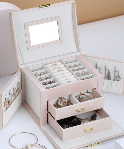 Coffret à bijoux chic et fonctionnel pour femme avec tiroirs spacieux