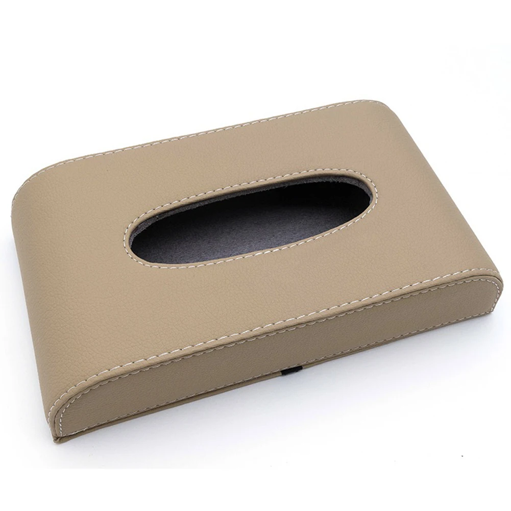 Fournisseur de Boîte à Mouchoir Boite de mouchoirs pour voiture Étui à mouchoirs en cuir noir pour voiture, accessoire moderne et pratique pour ranger des mouchoirs