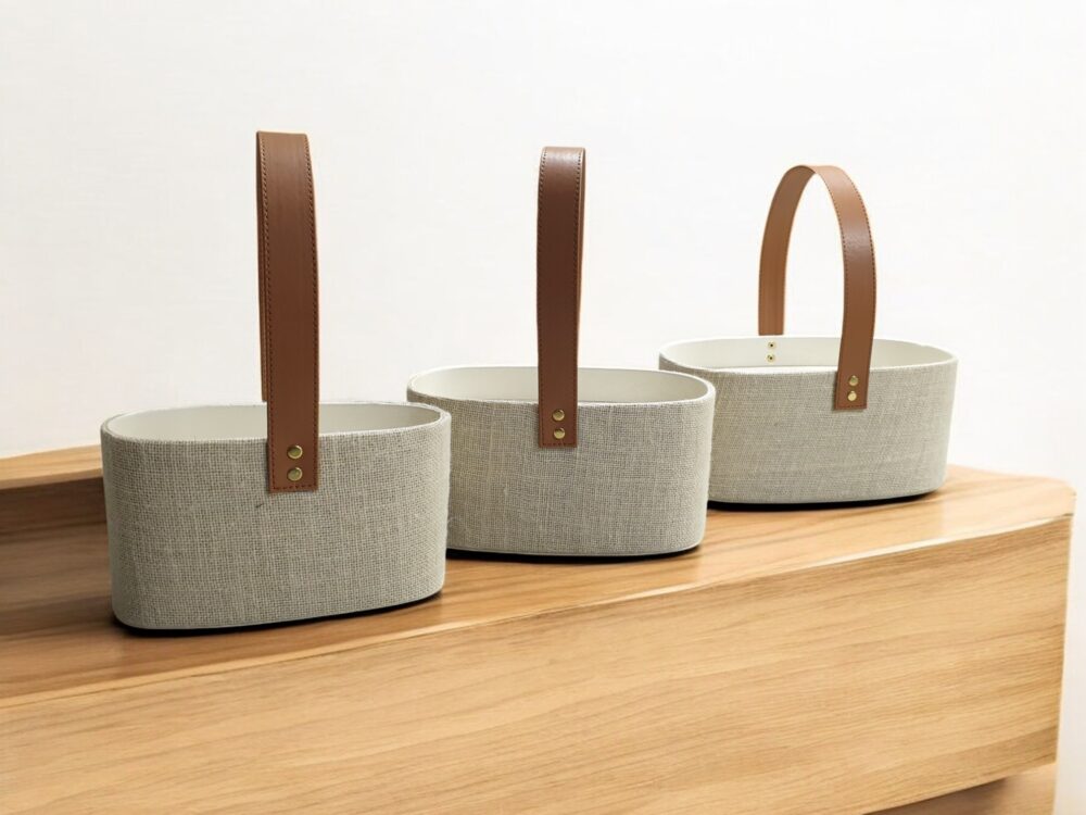 Panier cadeau gourmand vide et réutilisable, conçu pour des cadeaux personnalisés et originaux.