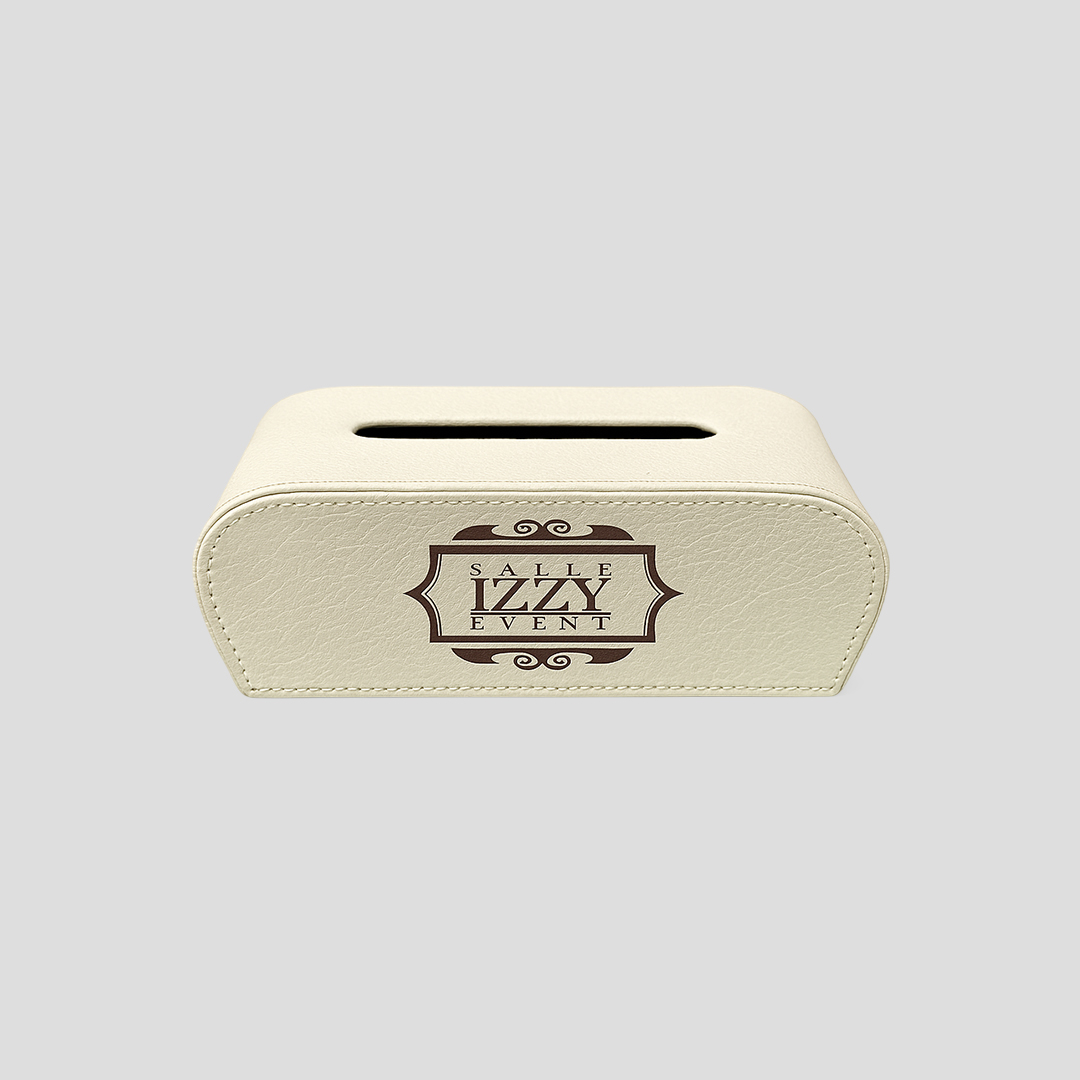 Boîte à Mouchoirs Simili Cuir design rectangulaire beige pour maison ou voiture