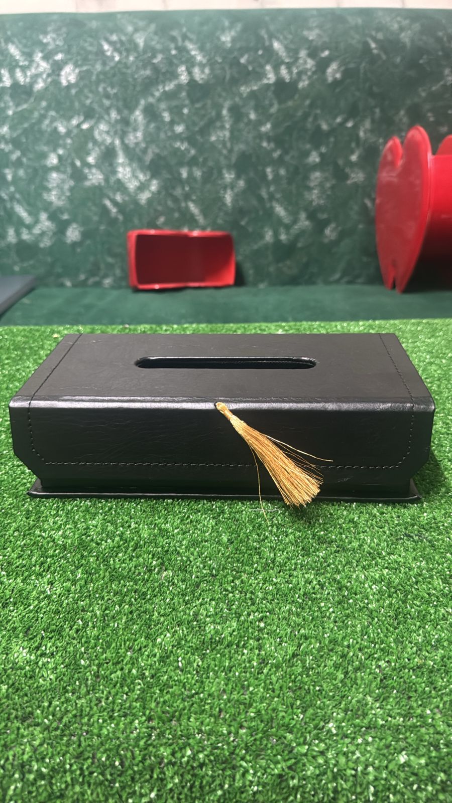 Boîte à Mouchoirs en simili Cuir avec Pompon Décoratif avec pompon décoratif