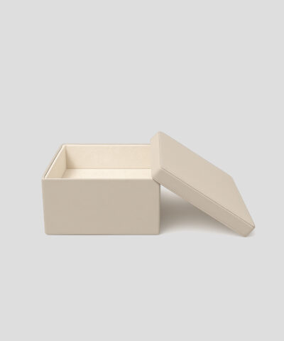 Coffret cadeau vide rectangulaire beige et boîte rangement élégante