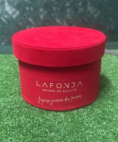 Coffret bijoux rond rouge - Boîte cadeau de luxe pour objets précieux.