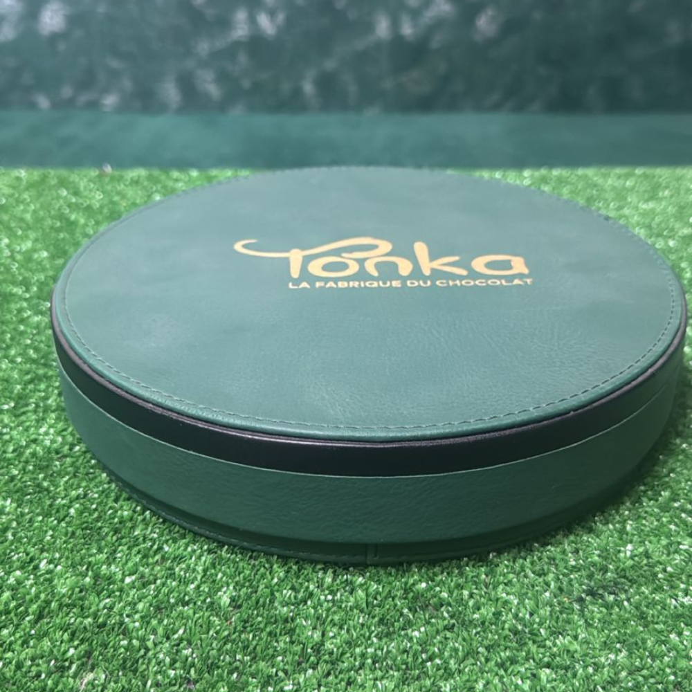 : Coffret Gourmand Chocolat Vert Rond - Emballage Luxe