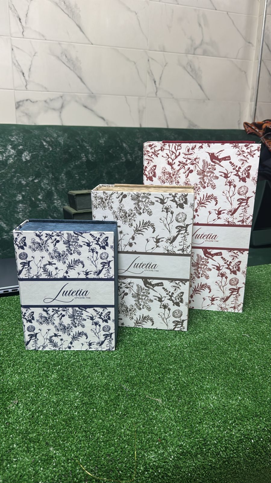 Coffret Cadeau Décoratif en Velours - Set de Boîtes Rangement Empilables Luxe