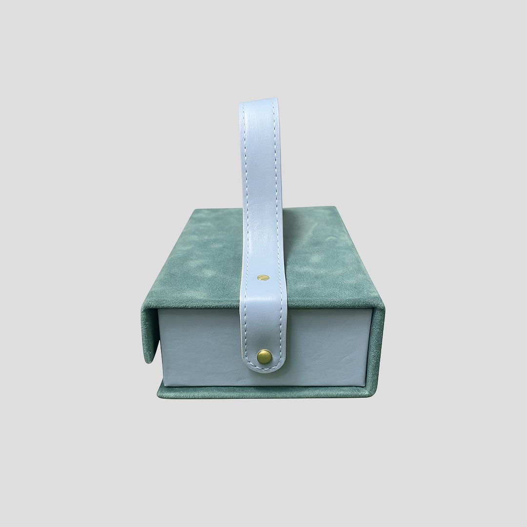 Coffret en velours personnalisé bleu ciel B2B pour emballage de luxe sur mesure - Packity